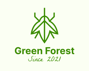 Green Leaf Insect logo design