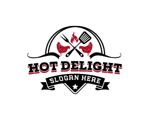 Flame Chicken Grilled  logo design