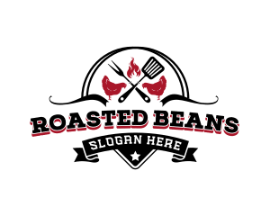 Roasted - Flame Chicken Grilled logo design