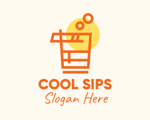 Refreshment - Orange Summer Drink logo design