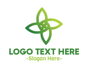 Outline - Four Leaf Outline logo design