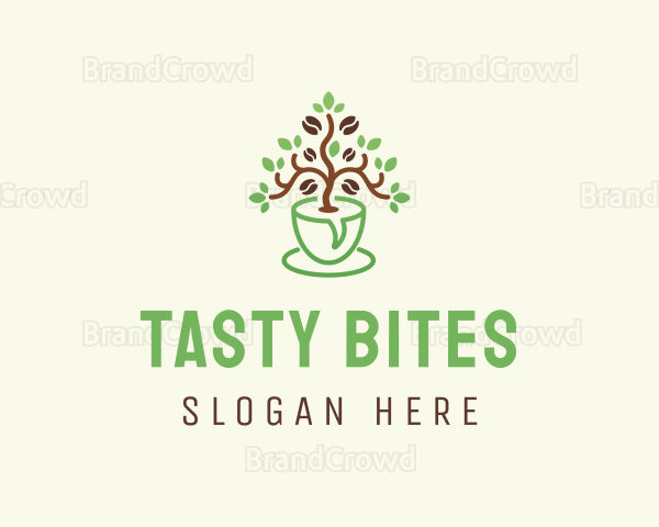 Natural Coffee Plant Logo