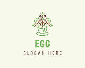 Coffee Cup - Natural Coffee Plant logo design
