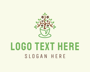 Leaf - Natural Coffee Plant logo design