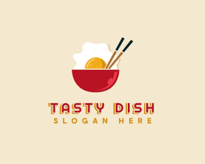 Egg Bowl Chopsticks logo design