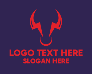 Furious - Evil Red Bull Horns logo design