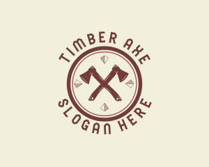 Cross Axe Hipster logo design