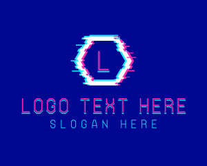 Digital Glitch Pixel logo design