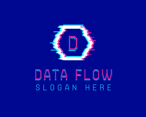 Digital Glitch Pixel logo design