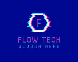 Digital Glitch Pixel logo design