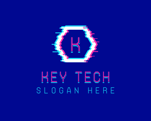 Digital Glitch Pixel logo design