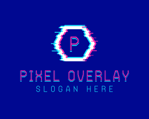 Digital Glitch Pixel logo design