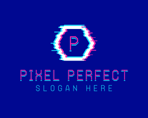 Digital Glitch Pixel logo design