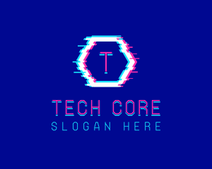 Digital Glitch Pixel logo design