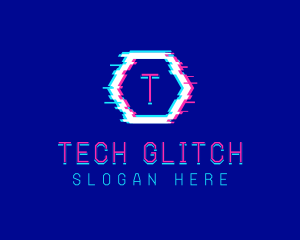 Digital Glitch Pixel logo design