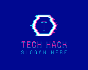 Digital Glitch Pixel logo design