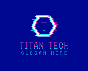 Digital Glitch Pixel logo design