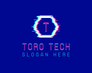 Digital Glitch Pixel logo design