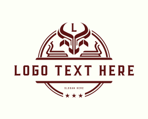 Geometric Rodeo Bull Logo