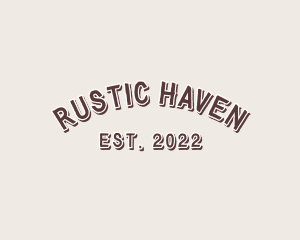 Curved Rustic Carpentry logo design