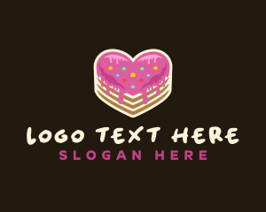 Sugar - Delicious Heart Cake logo design