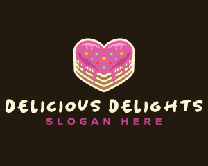 Delicious Heart Cake logo design