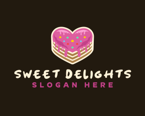 Treats - Delicious Heart Cake logo design