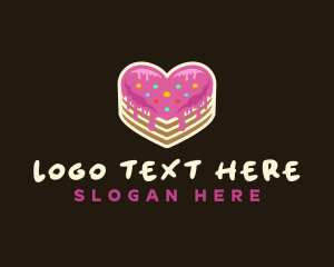 Food - Delicious Heart Cake logo design