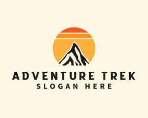 Backpacking - Mountain Peak Trekking logo design