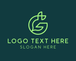 Monoline - Green Environmental Letter G logo design
