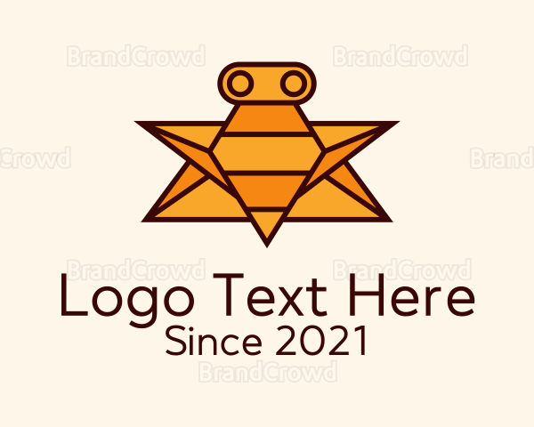 Geometric Bee Robot Logo