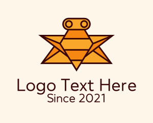 Droid - Geometric Bee Robot logo design