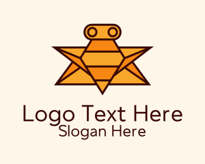 Geometric Bee Robot Logo