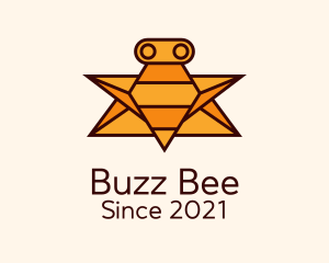 Buzz - Geometric Bee Robot logo design