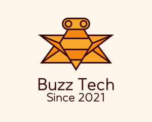 Geometric Bee Robot logo design