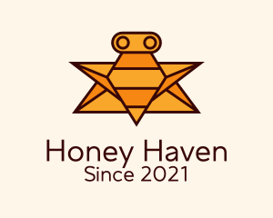 Beekeeping - Geometric Bee Robot logo design