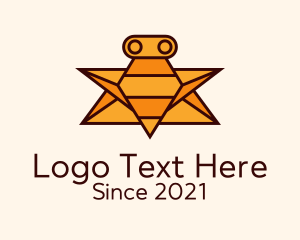 Buzz - Geometric Bee Robot logo design