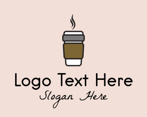 Coffee Bean - Hot Coffee Cup logo design