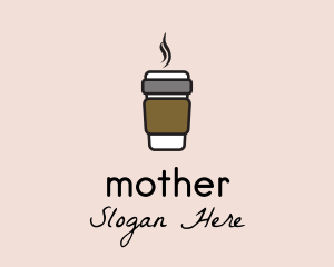 Caffeine - Hot Coffee Cup logo design