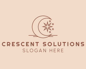 Mystic Crescent Moon Star  logo design