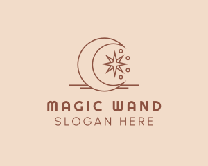 Mystic Crescent Moon Star  logo design