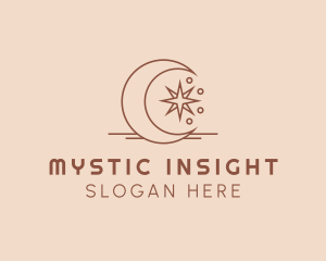 Mystic Crescent Moon Star  logo design