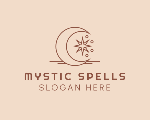 Witchcraft - Mystic Crescent Moon Star logo design
