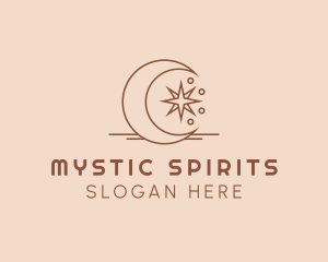 Mystic Crescent Moon Star  logo design