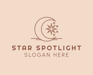 Mystic Crescent Moon Star  logo design