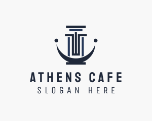 Athens - Finance Moon Pillar logo design