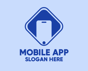 Blue Mobile Phone Telecom logo design