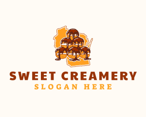 Wisconsin Profiterole Dessert logo design