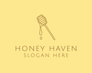 Brown Organic Honey Dipper logo design