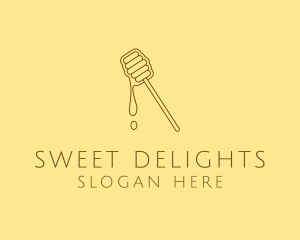 Brown Organic Honey Dipper logo design